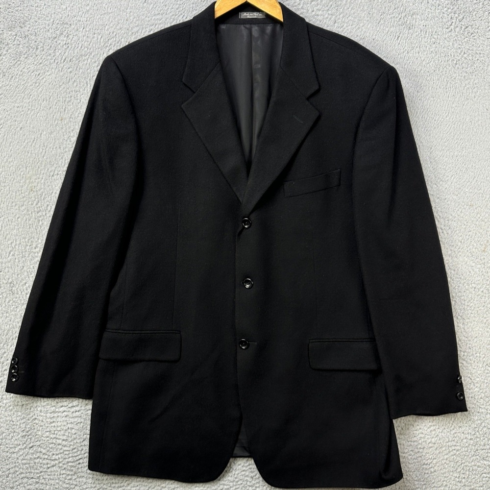 Saks Fifth Avenue Loro‎ Piana Mens 48R Jacket Blazer Sport Coat Black Camelhair